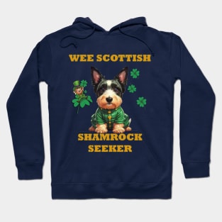 Wee Scottish Shamrock Seeker Funny Scottie Dog Hoodie